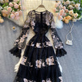 Vintage Lace Hollowed Crochet Floral Dress