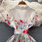 Suit Collar Floral Printed Chiffon Dress