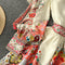 Ethnic Style V-neck Printed Floral Dress