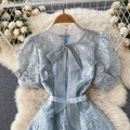 Gauze Patchwork Lace Floral Dress