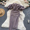 Off-the-shoulder Asymmetric Velvet Dress
