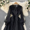 Fairy Lace Mesh A-line Black Dress