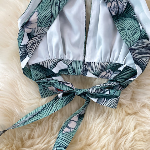 Two-piece High-waisted Wide-leg Trousers