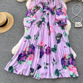 Ethnic Style Floral Dress with Neckerchief