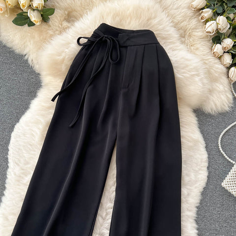 Drawstring Loose Fitting Long Trousers