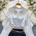 White Shirt&Chain-decorated Skirt 2Pcs