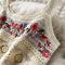 Hollowed Vest& Embroidered Bustier 2pcs