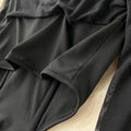Slim-fit Mesh Patchwork Black Bottom Shirt
