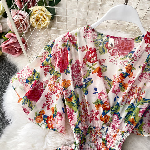 V-neck Floral Dress