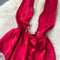 Red Lace Patchwork Cut-out Halter Dress