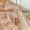 Pink Printed Mesh Long-sleeve Jumpsuit