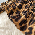 Leopard Print Lapel Shirt&Wide-legged Trousers