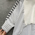 Color Blocking Stripe Patchwork Shirt
