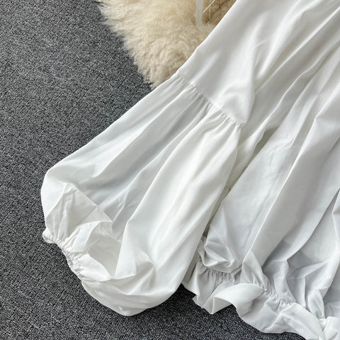 Puffy Sleeve Lapeled Short Blouse