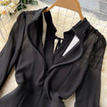 Irregular Design Fishtail Black Dress