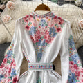 Ethnic Style Single-breasted Pleated Dress