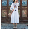 Embroidered Cotton And Linen Dress