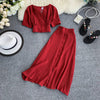 Vintage Red Top and Skirt Two-pieces Set