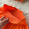 Solid Color Vest & Layered Skirt 2Pcs