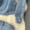 Irregular Design Jacket&Skirt Denim 2Pcs Set
