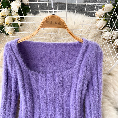 Short Sweater&High-waist Skirt 2Pcs
