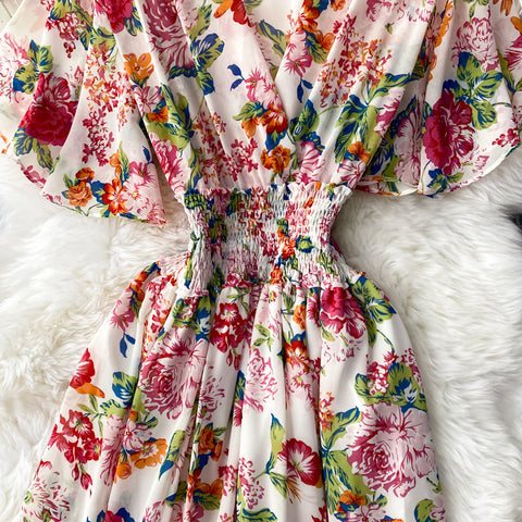 V-neck Floral Dress