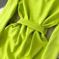 Fluorescent Green Suit Collar Strappy Dress
