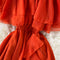 Off-shoulder Ruffled Chiffon Dress