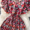 Floral V-neck Ruffle Sleeve Dress
