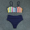 Striped Halter Split Swimsuit