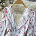 Sweet Lace V-neck Floral Dress