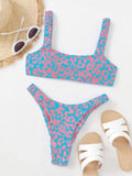 Split Bathing Suit With Speckled Print