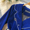V-neck Double-breasted Velvet A-line Dress