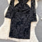 Vintage Hollowed Black Mesh Dress