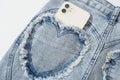 Small Leg Jeans With Heart-shaped Pockets