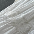 White Courtly V-neck Embroidered Dress