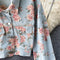 Vintage Washed Flower Print Denim Jacket