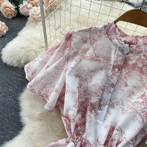 Floral Printed Lined Cotton Dress