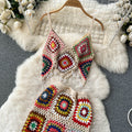 Tassel Crochet Vest&Bustier 2Pcs Set