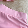 Solid Color Pleated Vest&Skirt 2Pcs Set