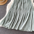 Mori Green Pleated Slip Dress