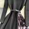 Patchwork Pleated Irregular Skirt Dress