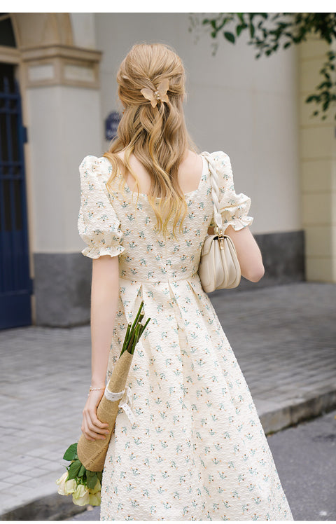 Vintage Bow Tie Floral Dress