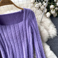 Solid Color Knitted 2Pcs Set