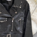 Studded Short Black Leather Jacket