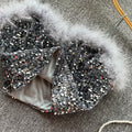 Midriff-baring Sequin Decorated Halter Top