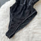 Vintage Mesh Lace-up Black Jumpsuit