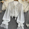 Fairy Ruffled Stitching Lace Chiffon Top