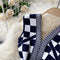 Mosaic Color Block Check Knit Dress