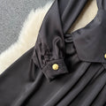 Elegant Waist-slimming Black Shirt Dress